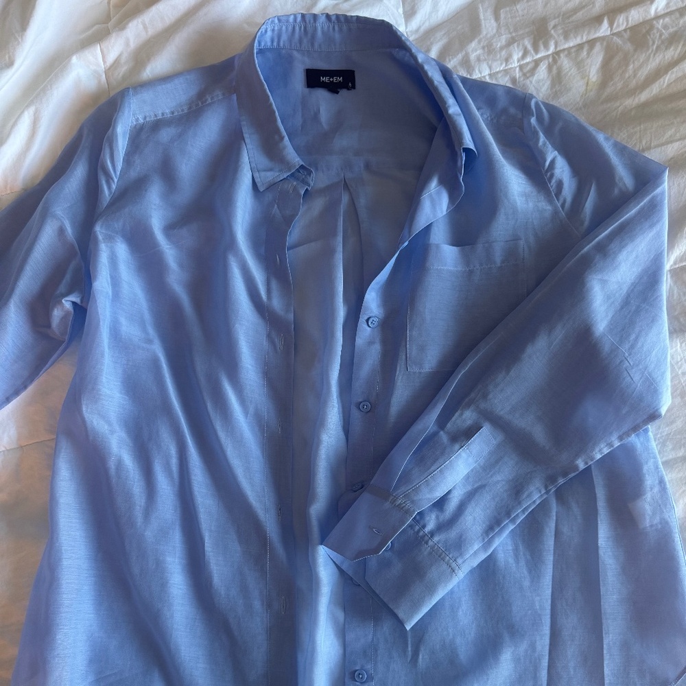 Periwinkle button down blouse